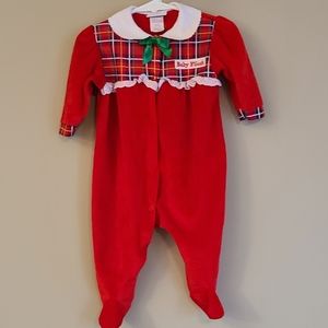 Vintage Baby B'gosh soft red footed sleeper/footie
